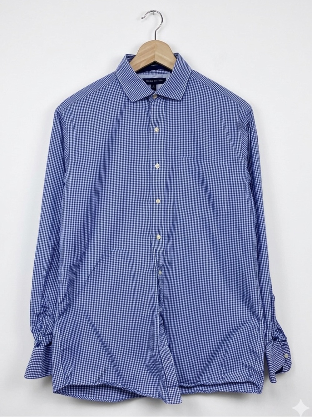 Tommy Hilfiger Blue Gingham Shirt Regular Fit 16 34/35 EUC